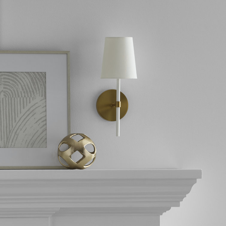 Burnished Brass and Green Single Light Dimmable Sconce