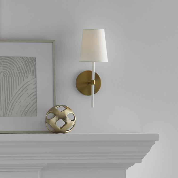Burnished Brass and Green Single Light Dimmable Sconce