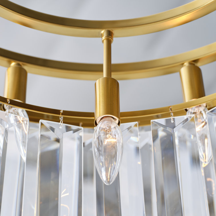Elegant Burnished Brass and Crystal 16-Light Chandelier