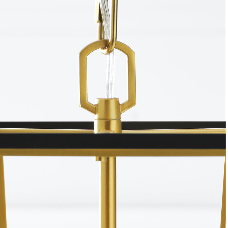 Midnight Black and Brass 3-Light Indoor/Outdoor Lantern
