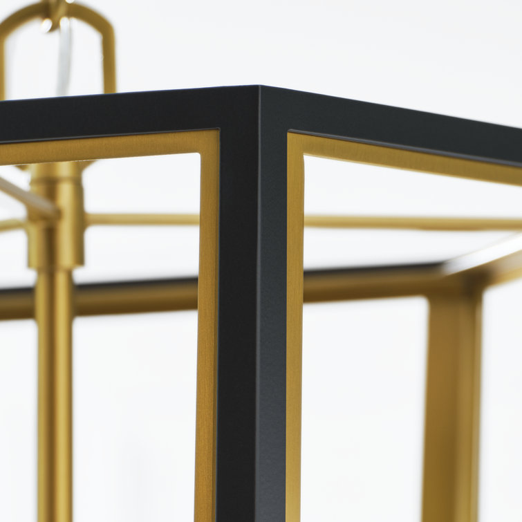 Midnight Black and Brass 3-Light Indoor/Outdoor Lantern