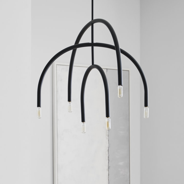 Hadden 6-Light Midnight Black Modern Chandelier