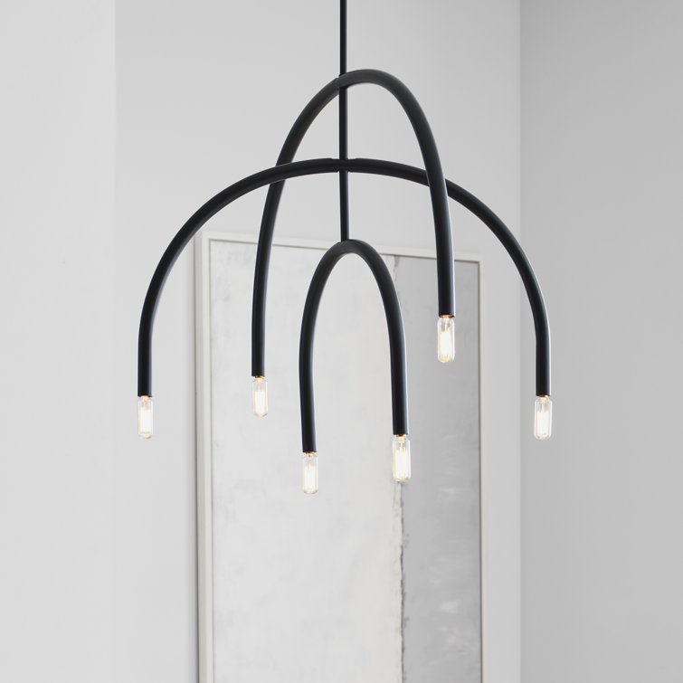 Hadden 6-Light Midnight Black Modern Chandelier