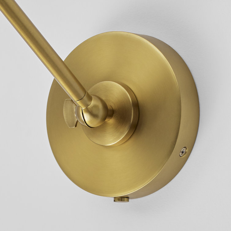Midnight Elegance Dimmable Black and Brass Swing Arm Sconce
