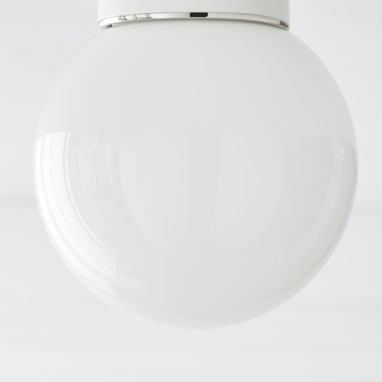Elegant Polished Nickel and Glass Globe Flush Mount Light
