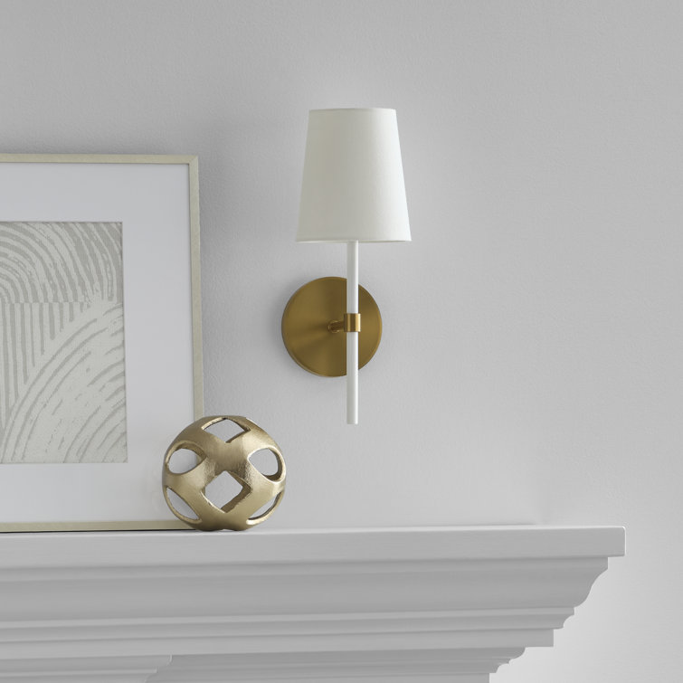 Burnished Brass and Green Single Light Dimmable Sconce