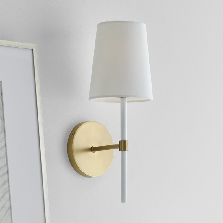 Burnished Brass and Green Single Light Dimmable Sconce