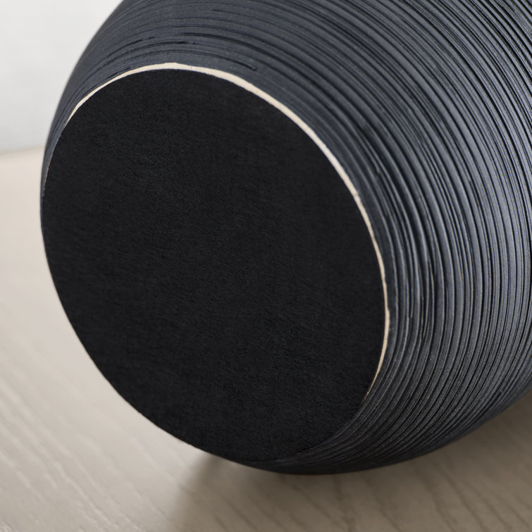 Rough Black Ceramic Table Lamp with White Linen Shade