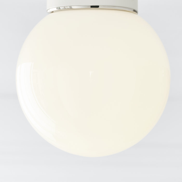 Elegant Polished Nickel and Glass Globe Flush Mount Light