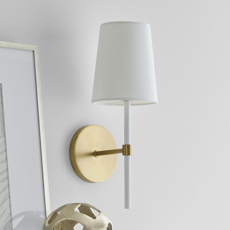 Burnished Brass and Green Single Light Dimmable Sconce