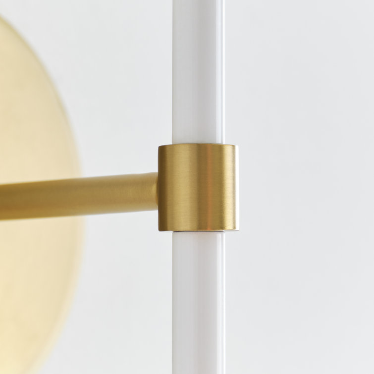 Elegant Monroe Dimmable Brass Wall Sconce with Linen Shade