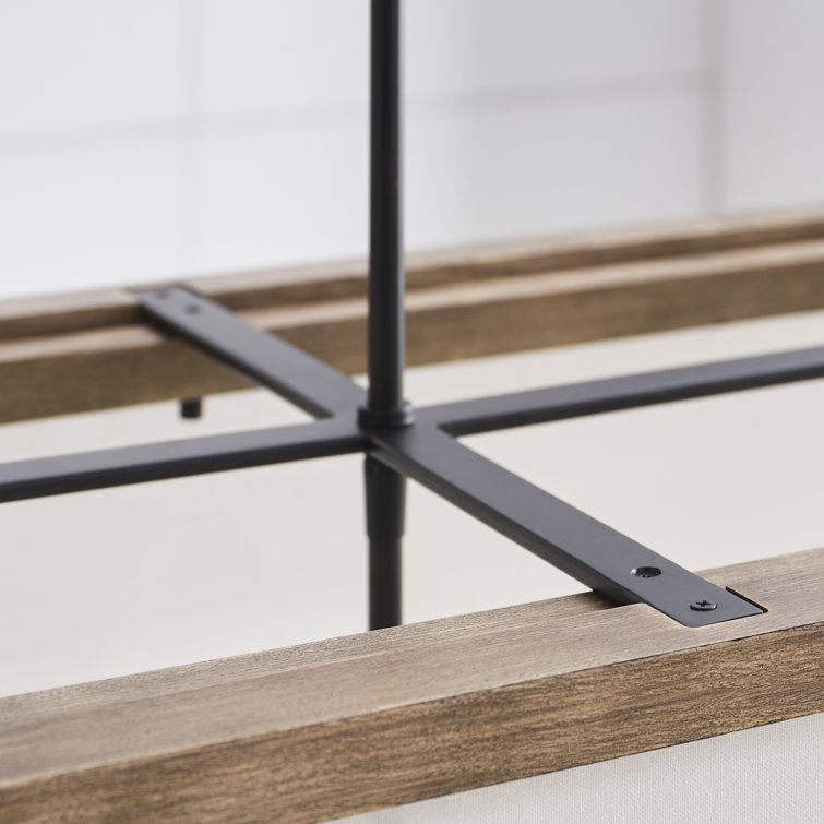Weathered Oak Wood and White Linen 6-Light Linear Pendant