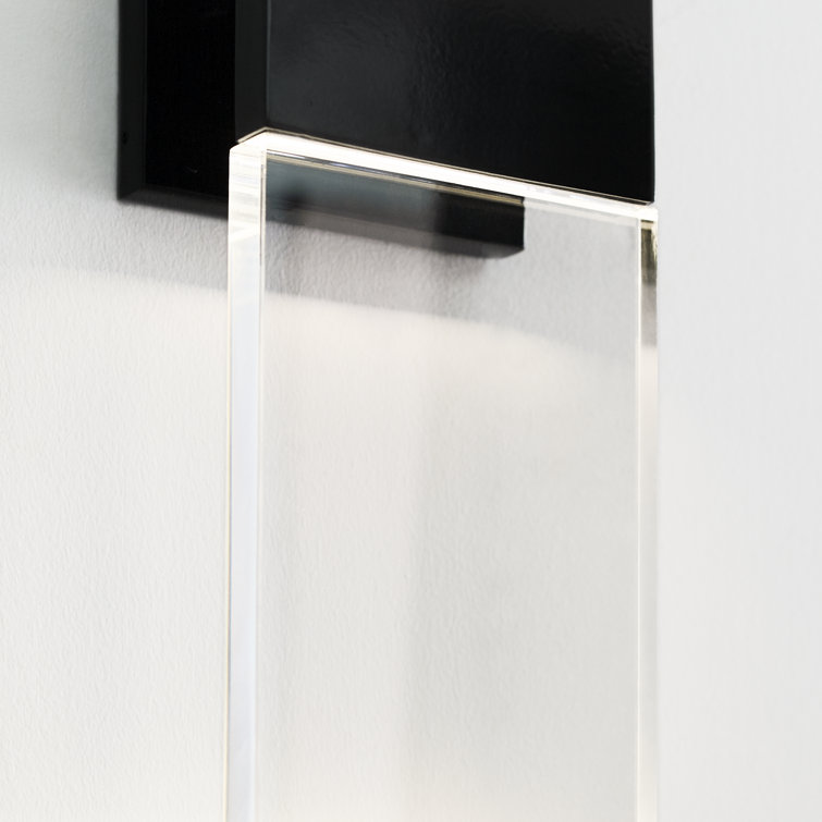 Black and Clear Glass LED Outdoor Wall Sconce