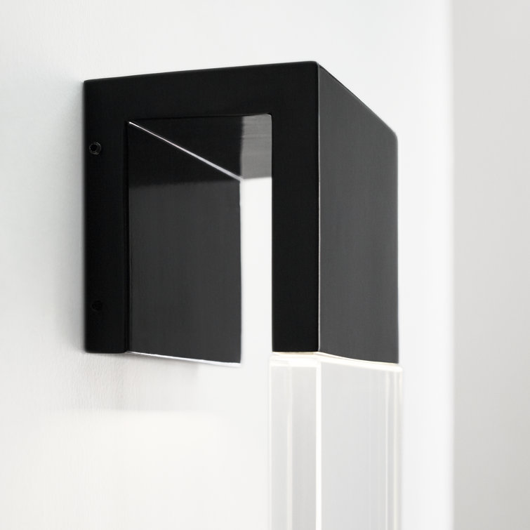 Black and Clear Glass LED Outdoor Wall Sconce