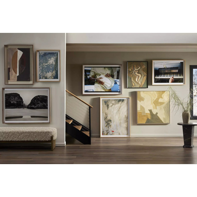 Abstract Framed Canvas Art with Quote in Neutral Tones