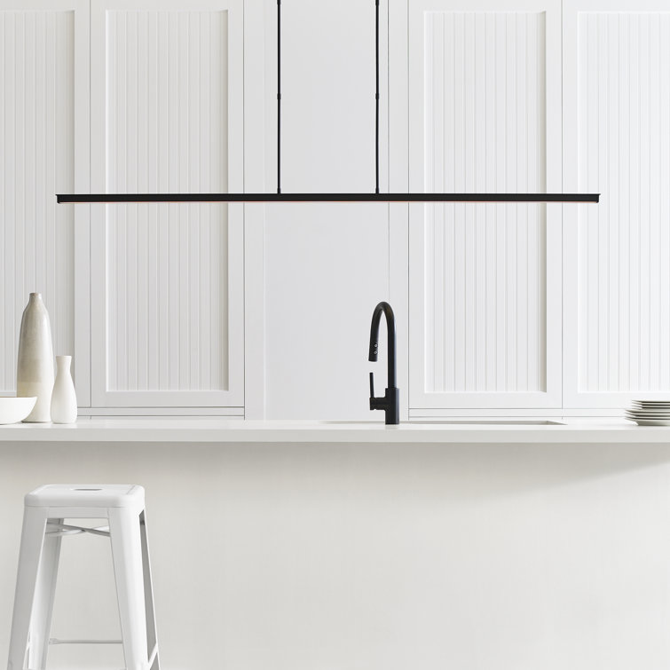 Stagger 72" Sleek LED Linear Pendant in Natural Brass