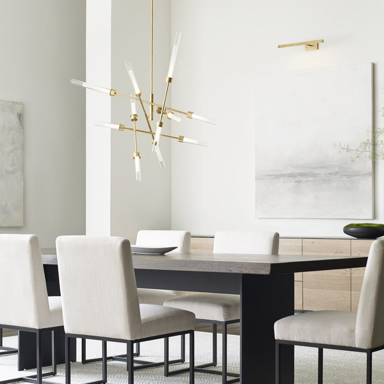 Polished Nickel 12-Light LED Abstract Chandelier