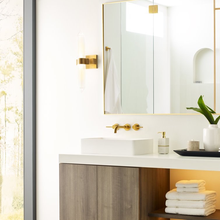 Langston Brass Dimmable LED Crystal Sconce