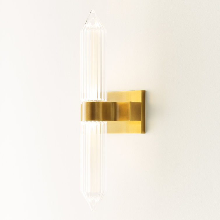 Langston Brass Dimmable LED Crystal Sconce