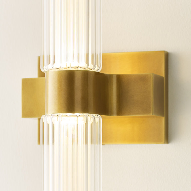 Langston Brass Dimmable LED Crystal Sconce