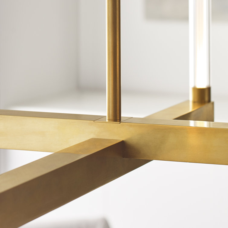 Phobos Natural Brass LED Chandelier 24" Intersecting Form
