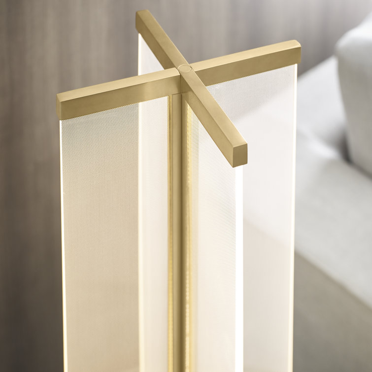 Rohe Natural Brass LED Table Lamp with White Acrylic Shade