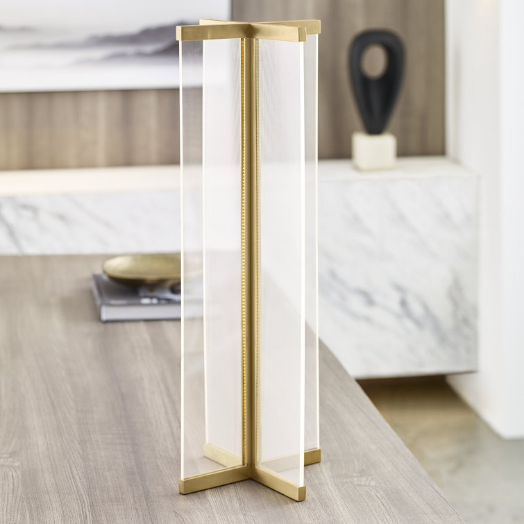 Rohe Natural Brass LED Table Lamp with White Acrylic Shade