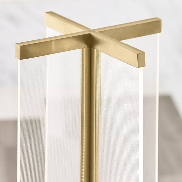 Rohe Natural Brass LED Table Lamp with White Acrylic Shade