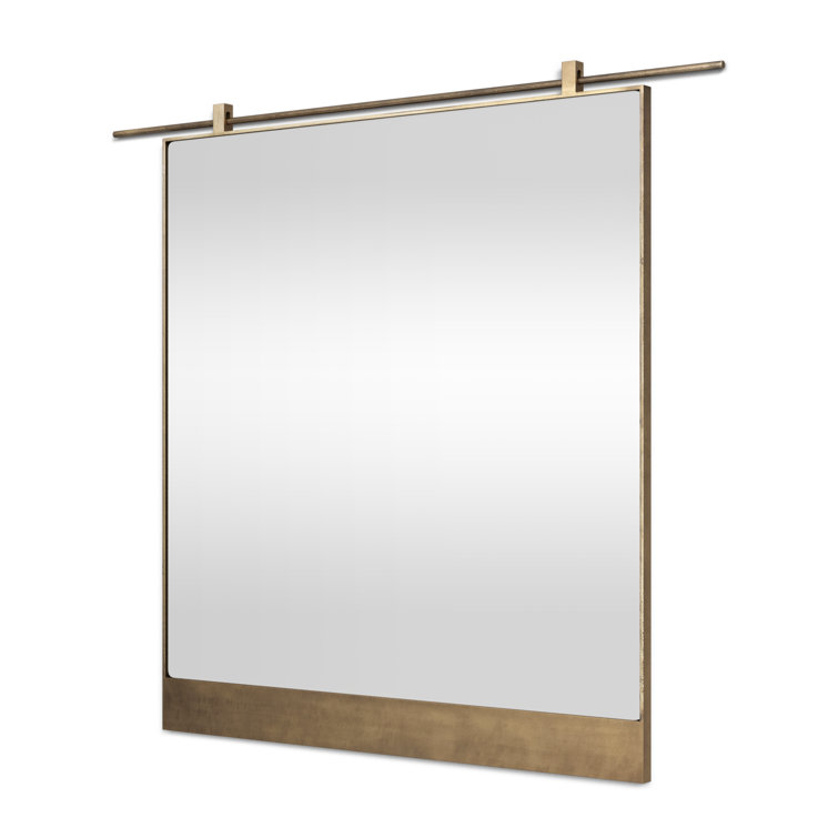Antique Brass Rectangular Bathroom Mirror 45"x50"