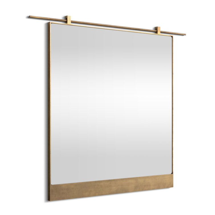 Antique Brass Rectangular Bathroom Mirror 45"x50"