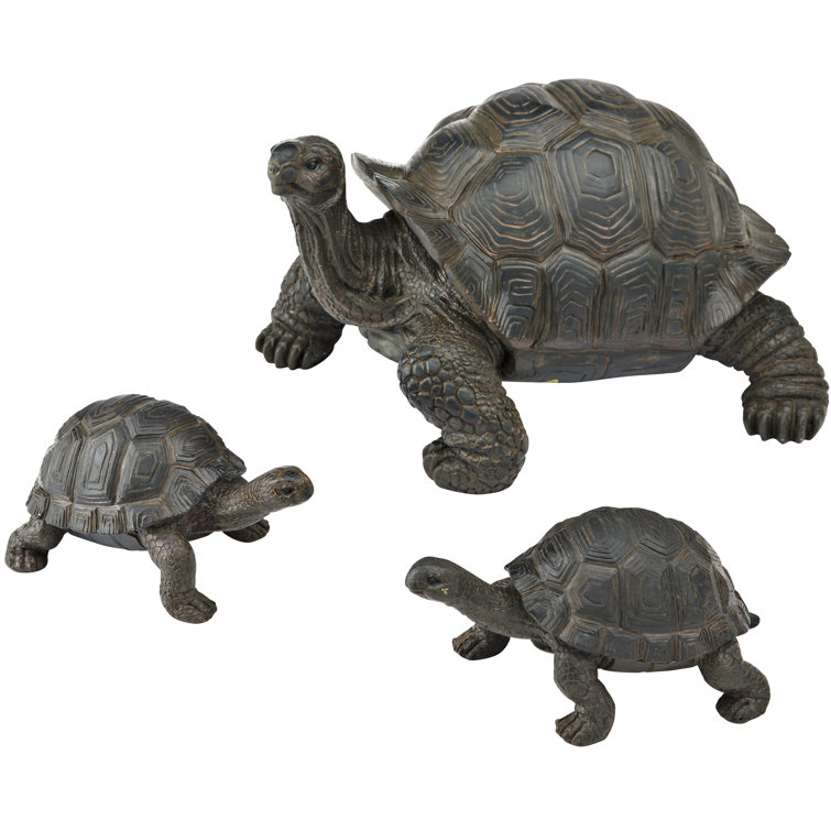 Weather-Resistant Resin Tortoise Family Garden Statues