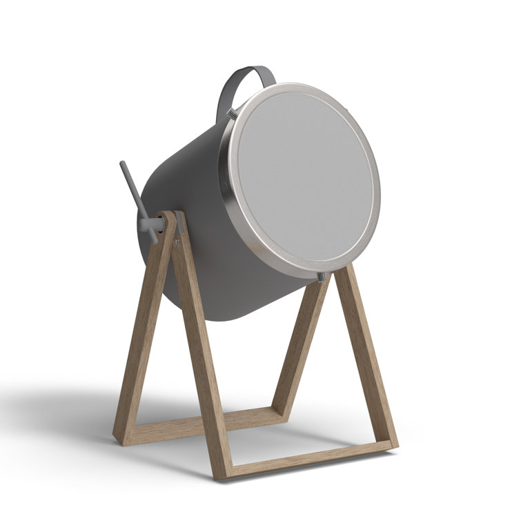 Sully Industrial Grey Desk Lamp with Natural Finishes