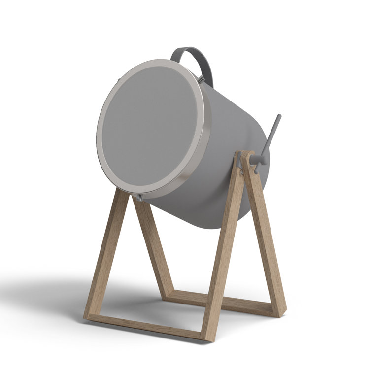 Sully Industrial Grey Desk Lamp with Natural Finishes
