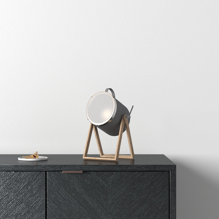 Sully Industrial Grey Desk Lamp with Natural Finishes
