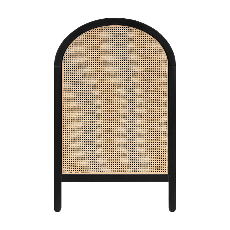Bondi Black and Natural Cane 3-in-1 Convertible Crib