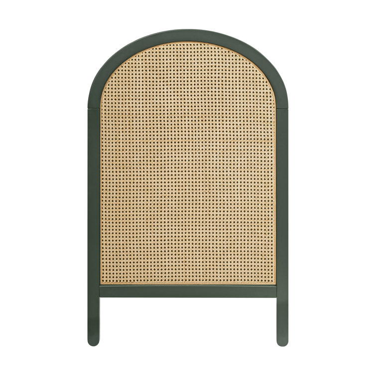 Forest Green and Natural Cane 3-in-1 Convertible Crib