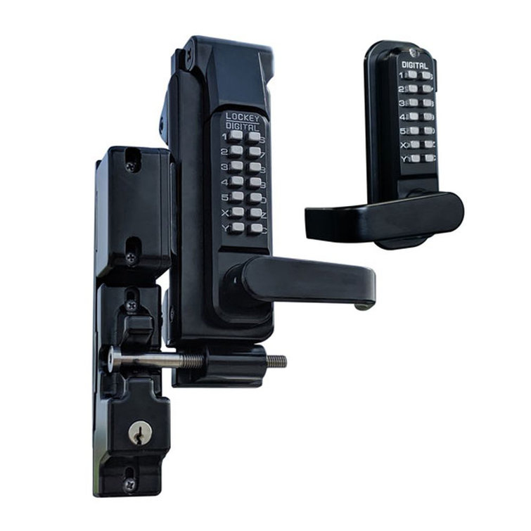 Jet Black Marine Grade Double Combination Gate Lock