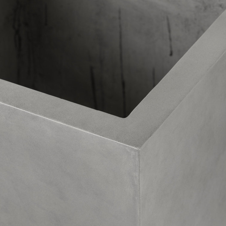 Natural Gray Concrete Square Planter for Indoor/Outdoor Use