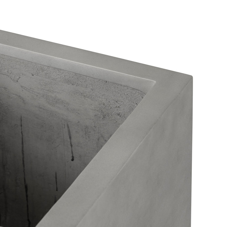 Natural Gray Concrete Square Planter for Indoor/Outdoor Use
