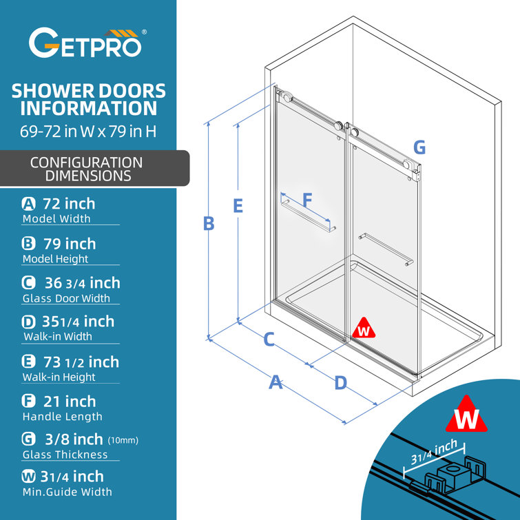 Brushed Nickel Frameless Double Sliding Shower Door with Crashproof System