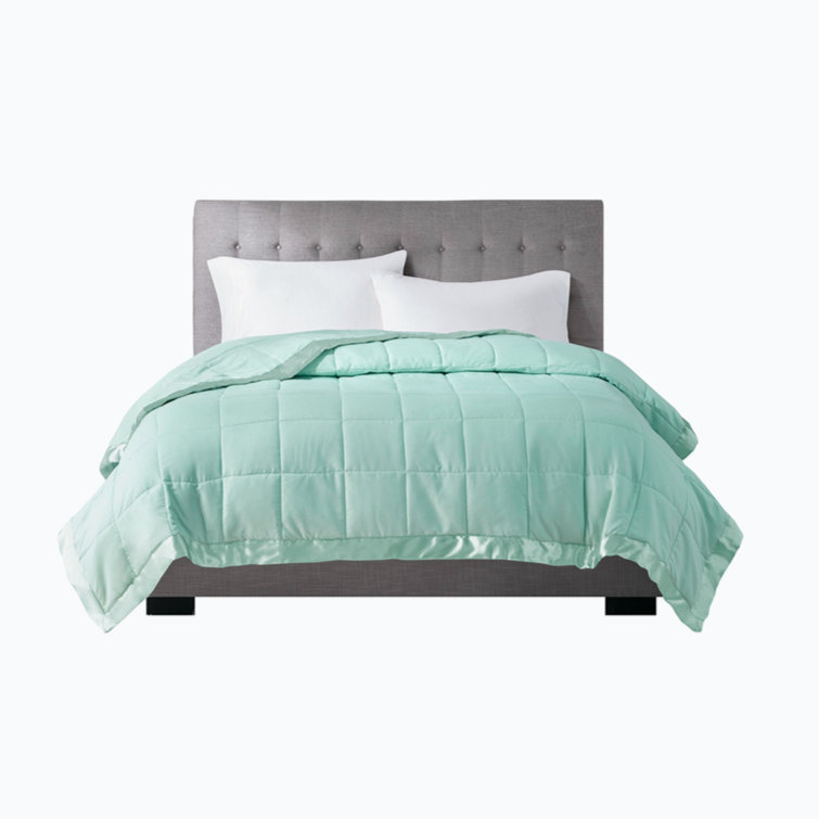 Full Seafoam Down Alternative Blanket with Satin Trim
