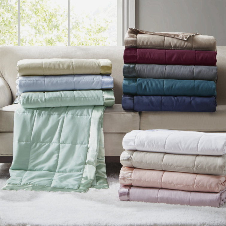 Full Seafoam Down Alternative Blanket with Satin Trim