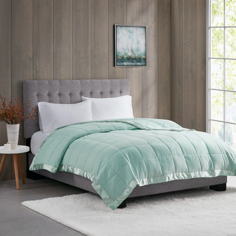 Full Seafoam Down Alternative Blanket with Satin Trim