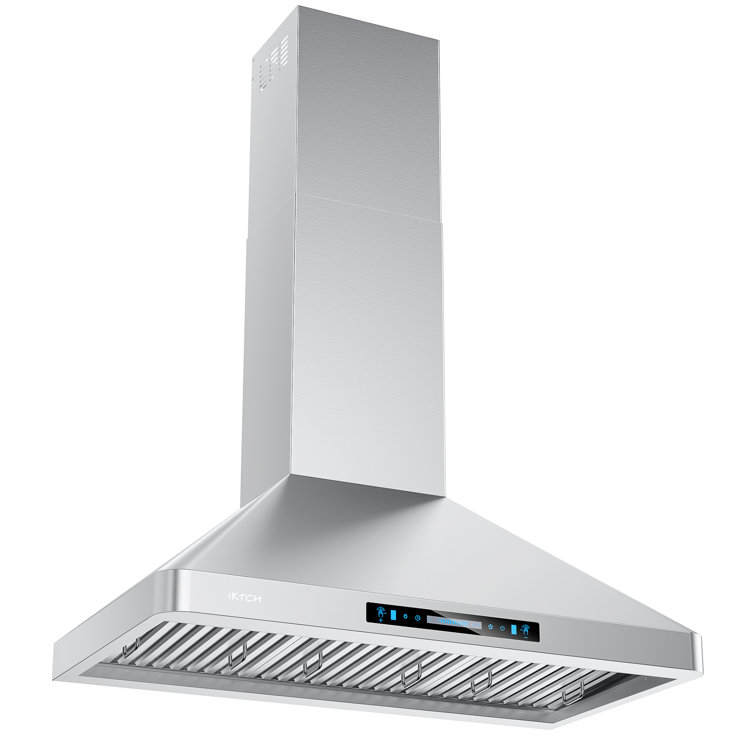 36'' Stainless Steel Convertible Wall Mount Range Hood with Charcoal Filter