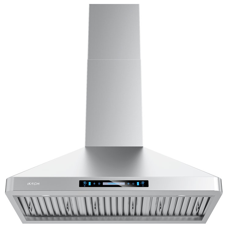 36'' Stainless Steel Convertible Wall Mount Range Hood with Charcoal Filter