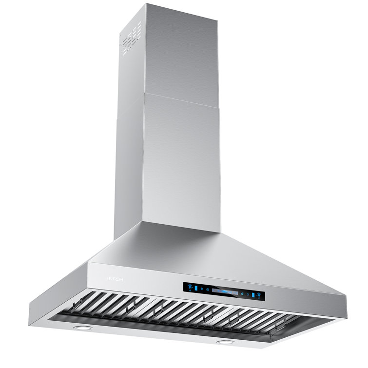 36'' Stainless Steel Convertible Wall Mount Range Hood with Charcoal Filter