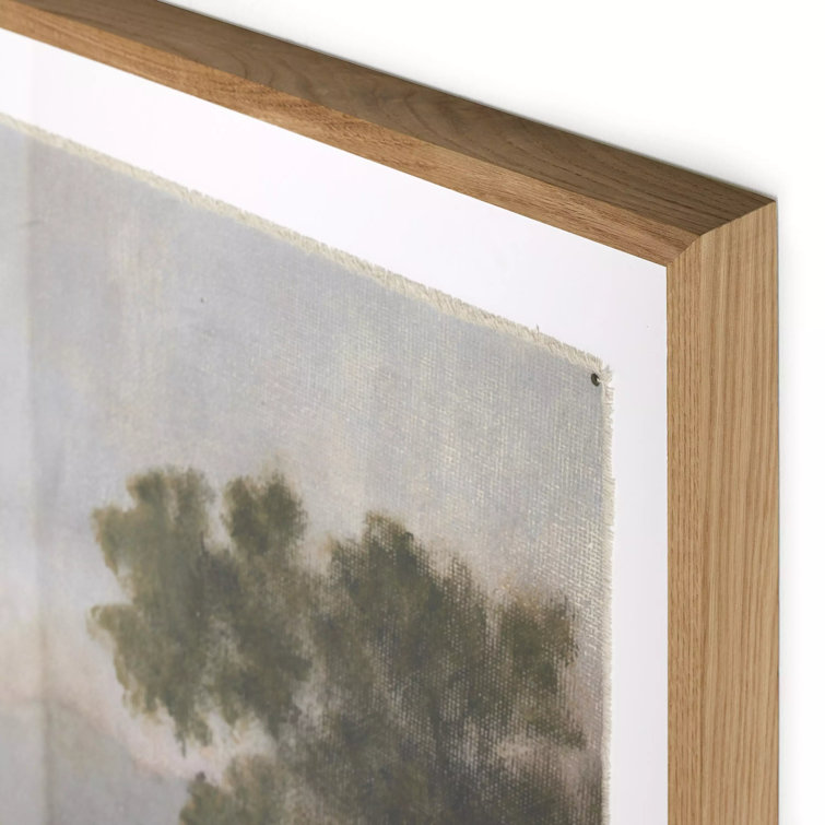 Morning Glory Landscape Print on Canvas with Oak Frame