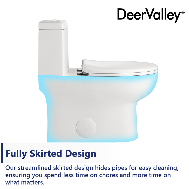 White Ceramic Elongated Dual Flush High Efficiency Toilet