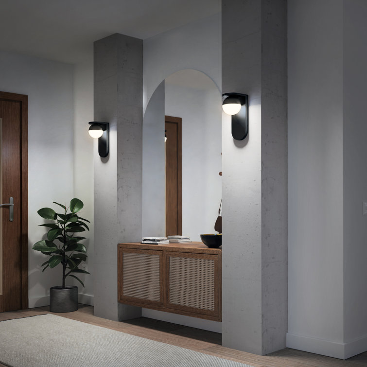 Matte Black Aluminum LED Wall Light with Frosted Plastic Lens