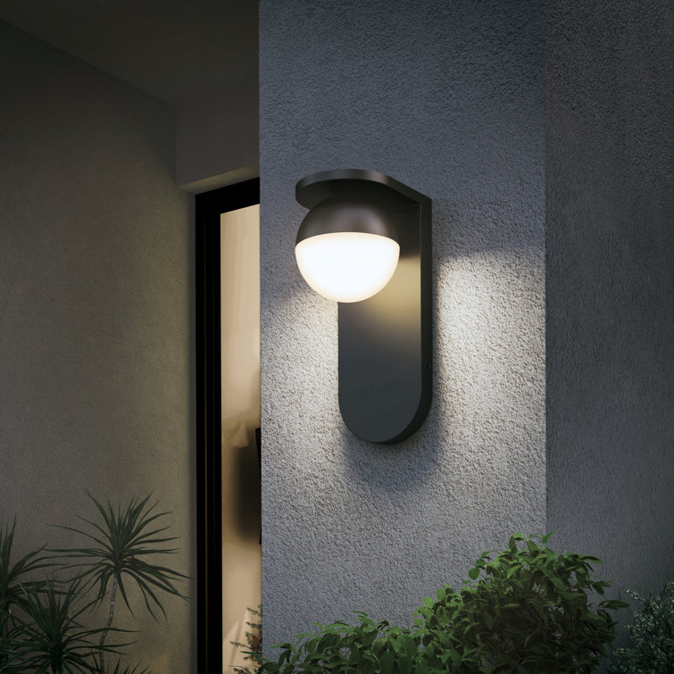 Matte Black Aluminum LED Wall Light with Frosted Plastic Lens